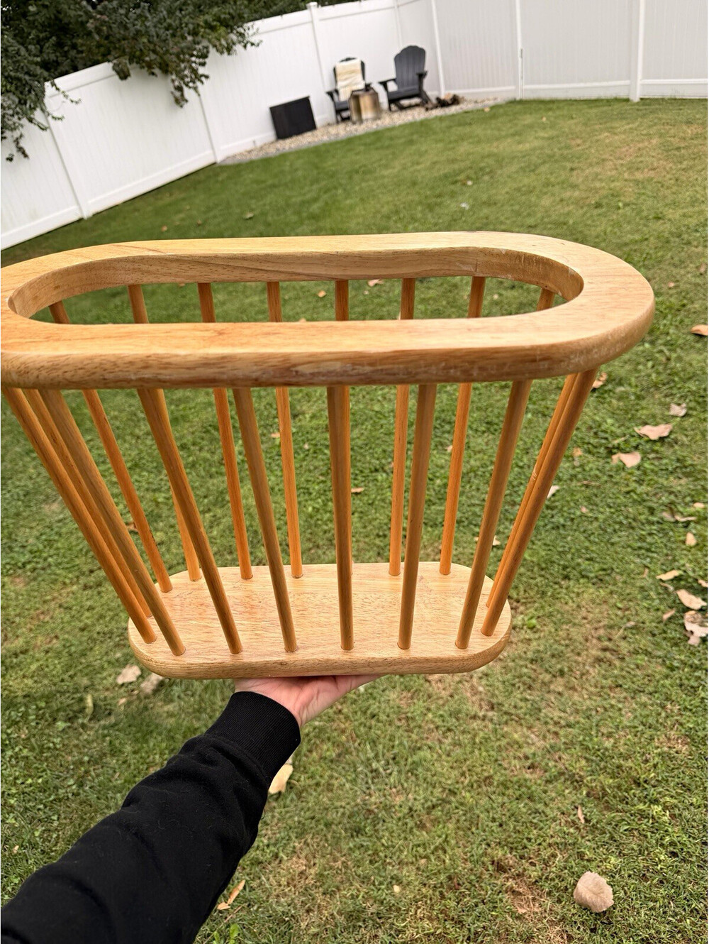 Vintage Wooden Spindle Magazine Rack Mid Century Style Newspaper Holder